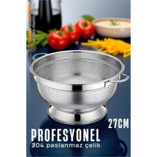 Profesyonel Paslanmaz Çelik Ayaklı Kevgir 27 cm - Ergonomik Mutfak Süzgeci