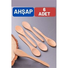 Barnhard Design 6'lı Ahşap Baharat Kaşığı Seti - Doğal ve Şık Mutfak Aksesuarı