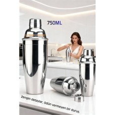Şık Paslanmaz Çelik Bar Shaker - 750 Ml Kokteyl Karıştırıcı