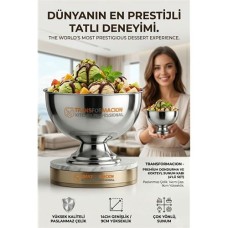 4 Ayaklı Paslanmaz Çelik Dondurma & Tatlı Sunum Kasesi 14 cm