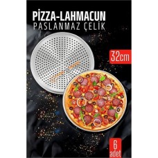 Delikli Paslanmaz Çelik Pizza ve Lahmacun Tepsisi 32 cm – Eşsiz Pişirme Deneyimi