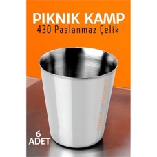 Premium Paslanmaz Çelik Kamp & Piknik Bardak Seti (6'lı) - Dayanıklı & Hafif