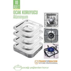  Hsnet Yağ Sıçratmaz Ocak Koruyucu Folyo - 10'lu Paket Mutfak Kurtarıcı