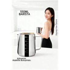 Paslanmaz Çelik Süt Köpürtme Potu - 550 Ml Barista Büyüsü