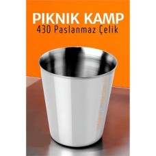 Paslanmaz Çelik Kamp Bardakları - Dayanıklı ve Şık Metal Kupa, 4'lü Set