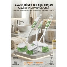 3´Lü Profesyonel Temizlik Fircasi Seti - Ergonomik Banyo Lavabo Ve Bulasik Fircasi 723095