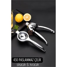 Premium Paslanmaz Çelik Limon Sıkacağı - El Yapımı Mekanik Meyve Suyu Sıkma Makinesi