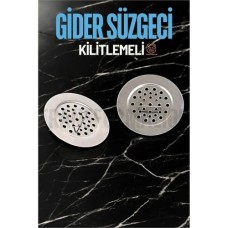 Pratik Kilitli Paslanmaz Çelik Mutfak Evye Süzgeci 2'li Set
