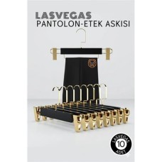 Lüks Ahşap Pantolon ve Etek Asma Seti - 10'lu Premium Koleksiyon