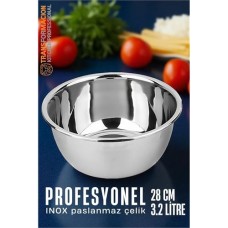 ✨ Premium 304 Paslanmaz Çelik Profesyonel Karıştırma Kabı – 28 cm 3.2 Litre
