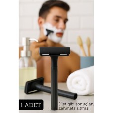 Siyah Premium Tıraş Makinesi - Ergonomik Tutuşlu Jilet Tutucu