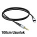 Hoco Upa22 Apple Lightning - 3.5mm AUX Ses Aktarım Kablosu